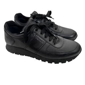 Prada Black Leather Sneakers Sz 41